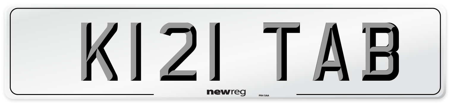 K121 TAB Number Plate from New Reg